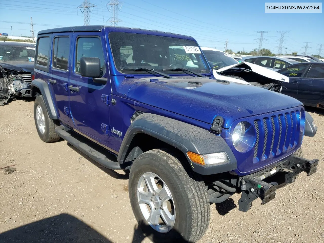 2018 Jeep Wrangler Unlimited Sport VIN: 1C4HJXDNXJW252254 Lot: 73771424