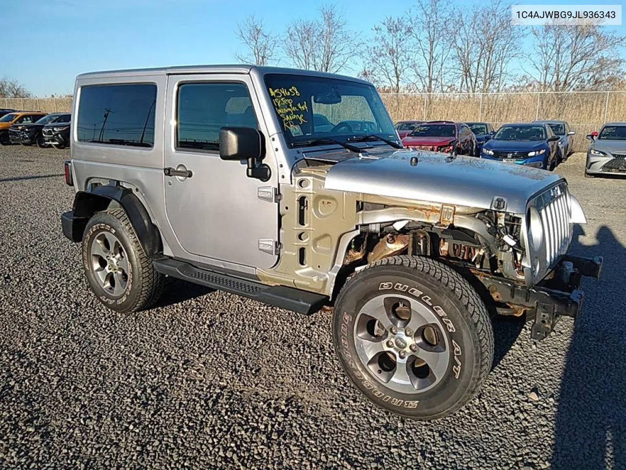 2018 Jeep Wrangler Sahara VIN: 1C4AJWBG9JL936343 Lot: 73830134