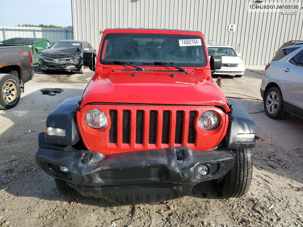 2018 Jeep Wrangler Unlimited Sport VIN: 1C4HJXDG1JW105130 Lot: 74062104