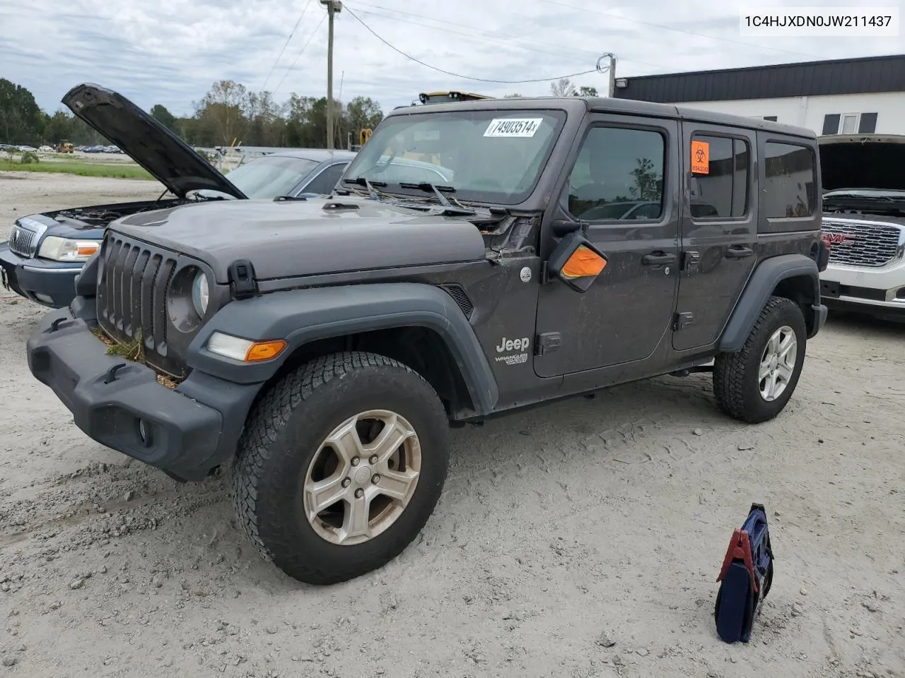 2018 Jeep Wrangler Unlimited Sport VIN: 1C4HJXDN0JW211437 Lot: 74903514