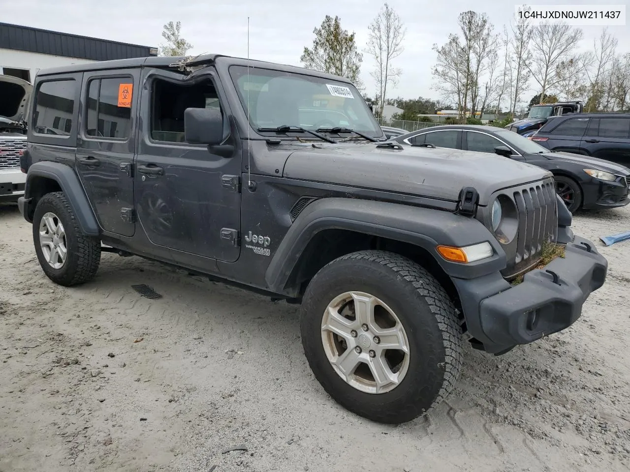 2018 Jeep Wrangler Unlimited Sport VIN: 1C4HJXDN0JW211437 Lot: 74903514