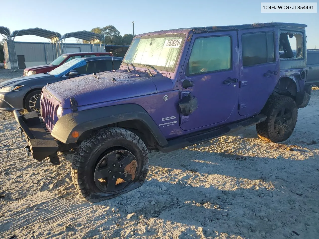 2018 Jeep Wrangler Unlimited Sport VIN: 1C4HJWDG7JL854431 Lot: 75538224