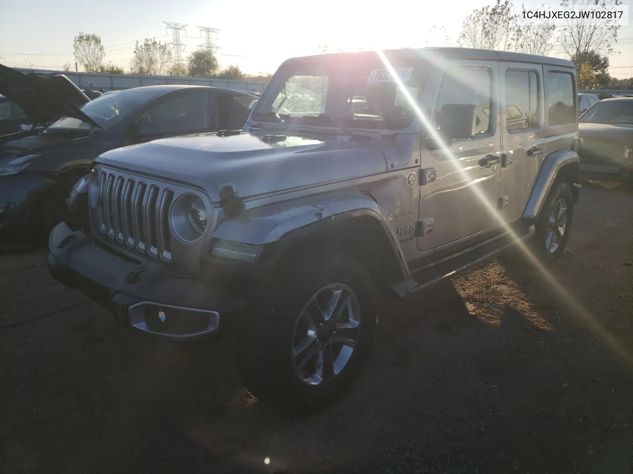 2018 Jeep Wrangler Unlimited Sahara VIN: 1C4HJXEG2JW102817 Lot: 76321324