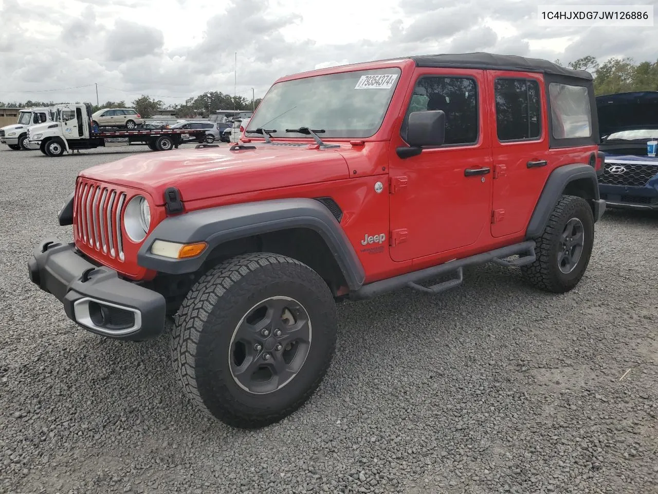 2018 Jeep Wrangler Unlimited Sport VIN: 1C4HJXDG7JW126886 Lot: 79354374