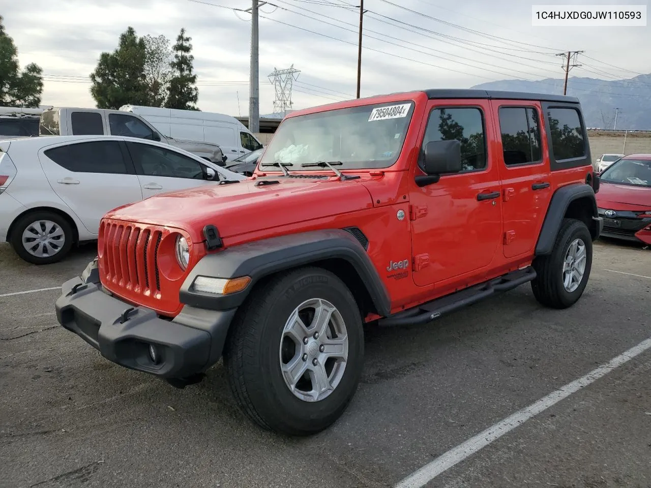 2018 Jeep Wrangler Unlimited Sport VIN: 1C4HJXDG0JW110593 Lot: 79504804