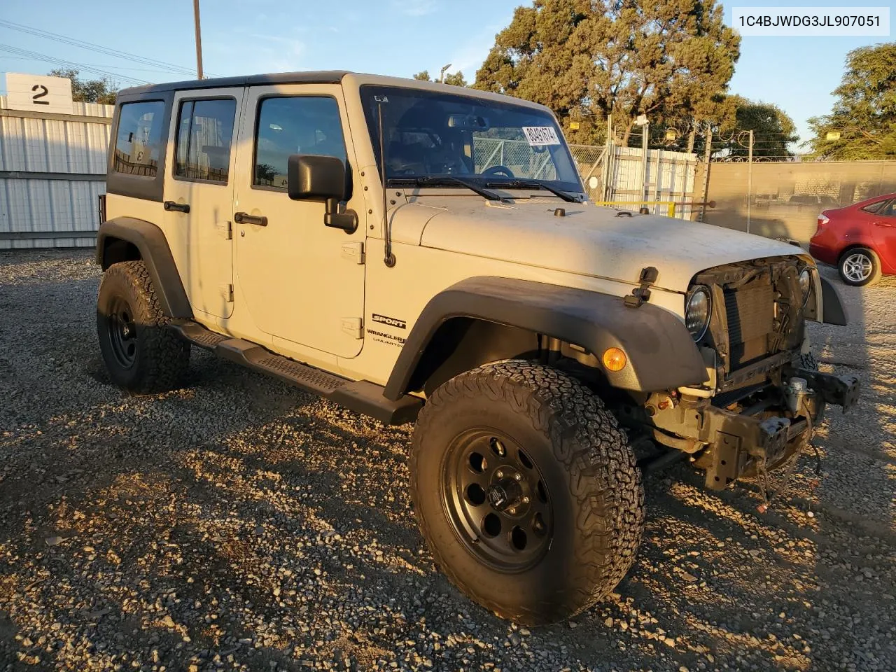 2018 Jeep Wrangler Unlimited Sport VIN: 1C4BJWDG3JL907051 Lot: 80491674