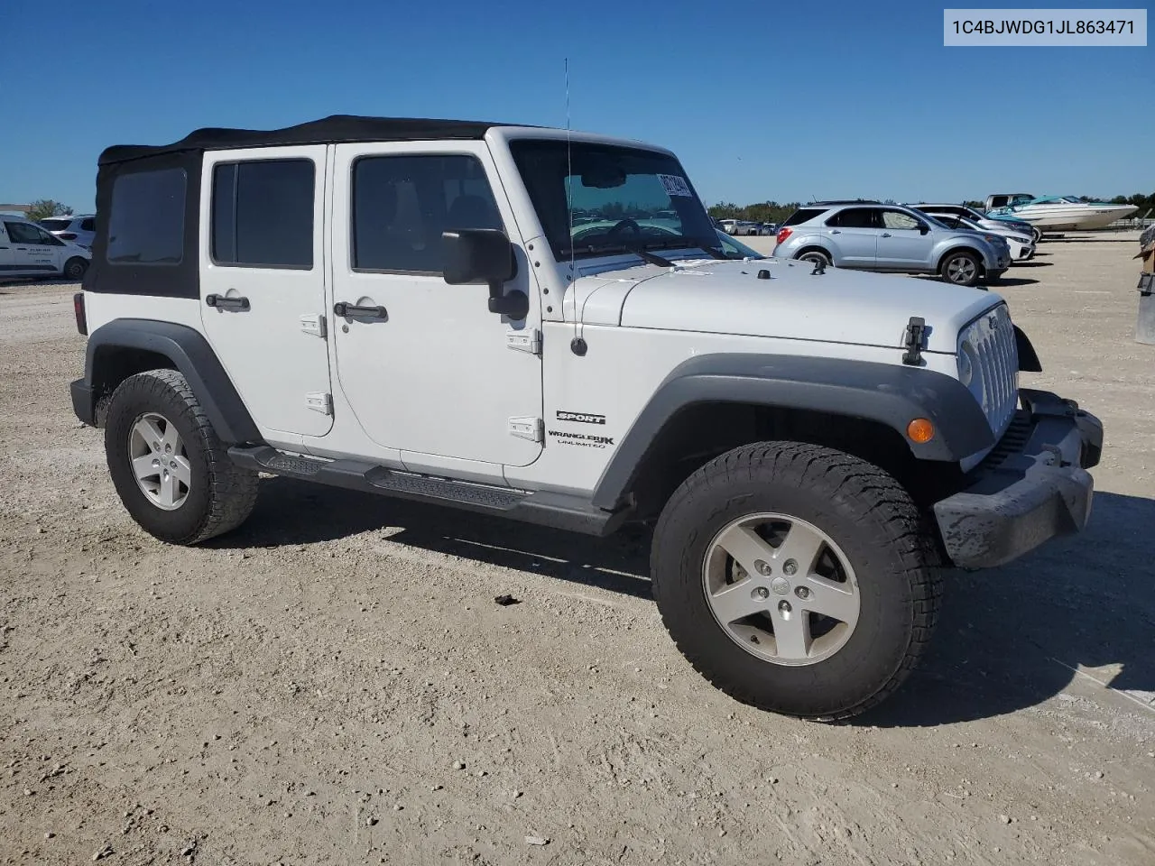 2018 Jeep Wrangler Unlimited Sport VIN: 1C4BJWDG1JL863471 Lot: 80712944