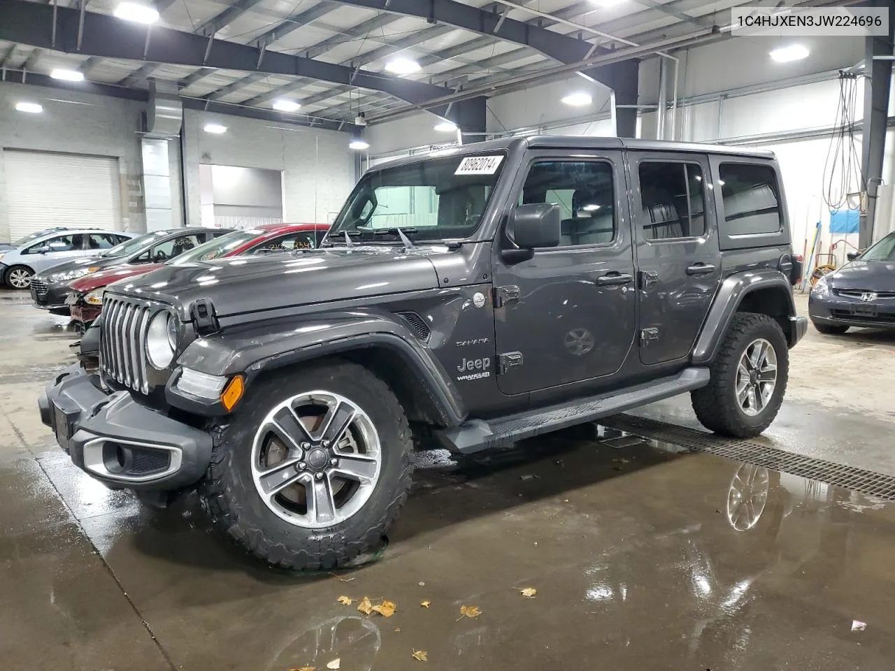 2018 Jeep Wrangler Unlimited Sahara VIN: 1C4HJXEN3JW224696 Lot: 80962014