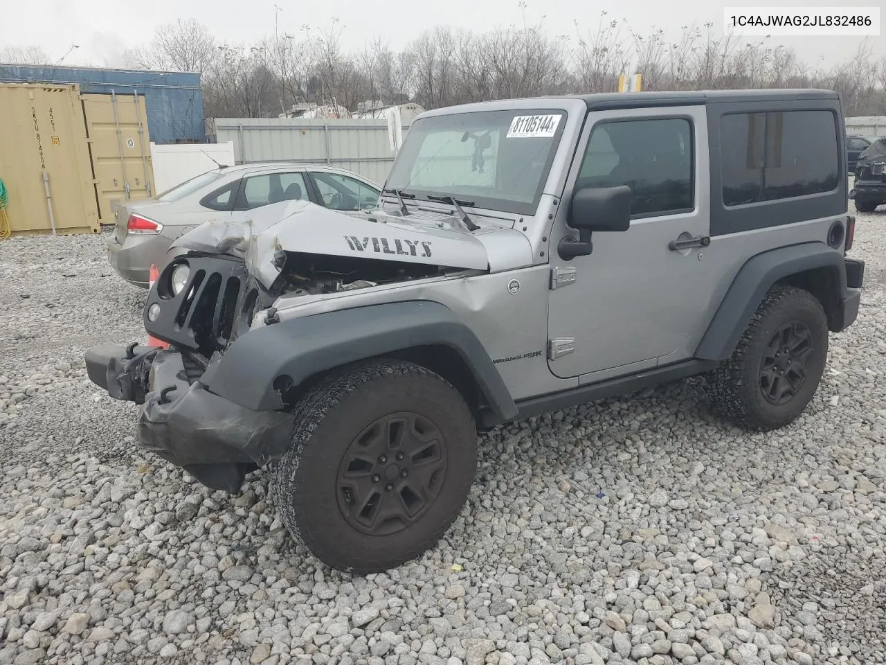 2018 Jeep Wrangler Sport VIN: 1C4AJWAG2JL832486 Lot: 81105144