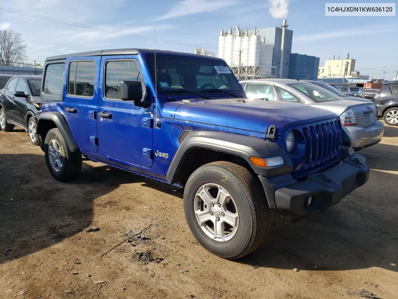 2019 Jeep Wrangler Unlimited Sport VIN: 1C4HJXDN1KW636120 Lot: 43062874