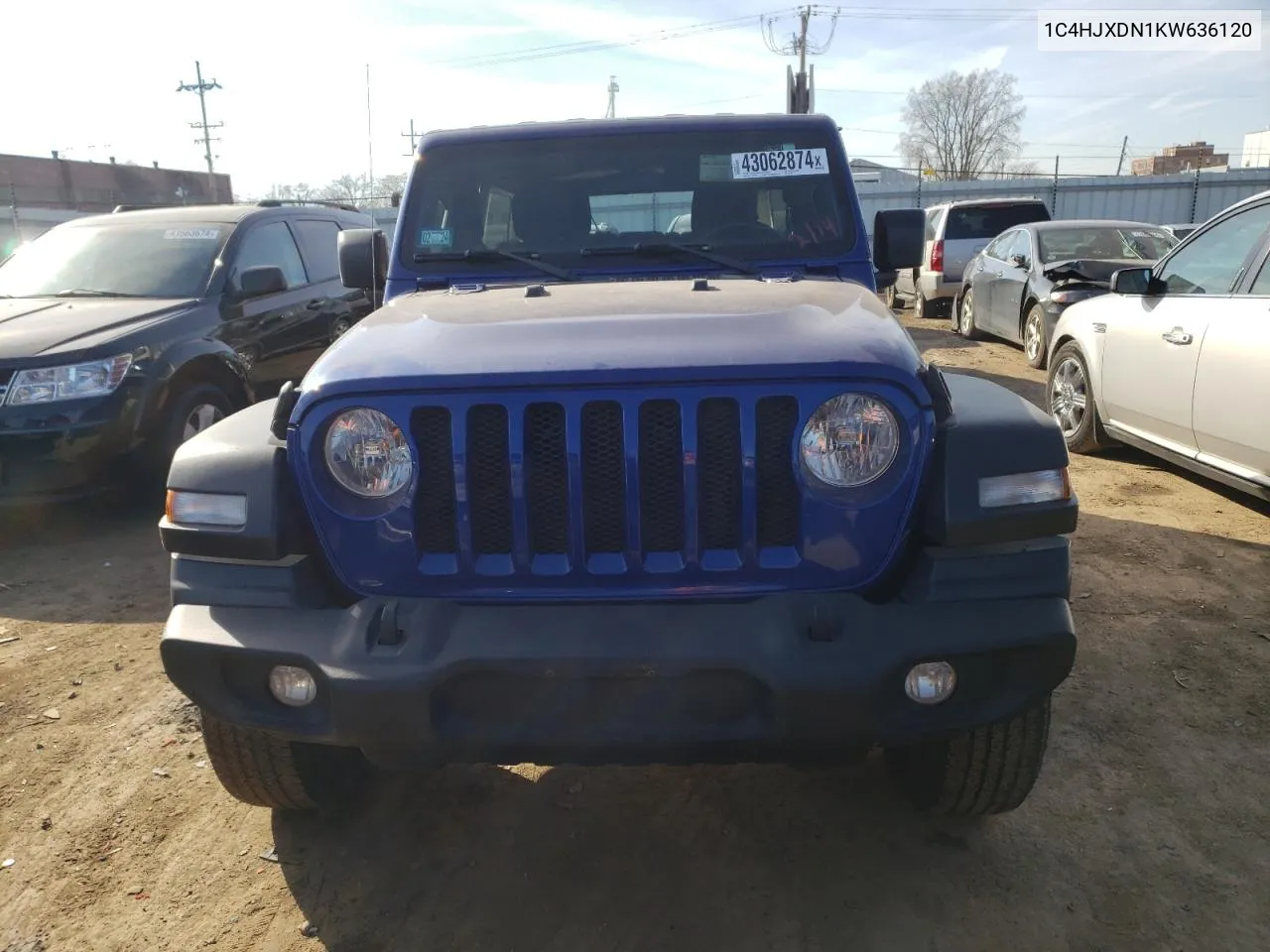 2019 Jeep Wrangler Unlimited Sport VIN: 1C4HJXDN1KW636120 Lot: 43062874