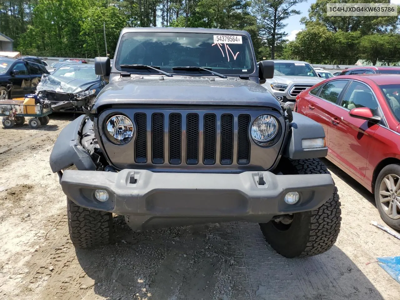 2019 Jeep Wrangler Unlimited Sport VIN: 1C4HJXDG4KW635786 Lot: 54379564