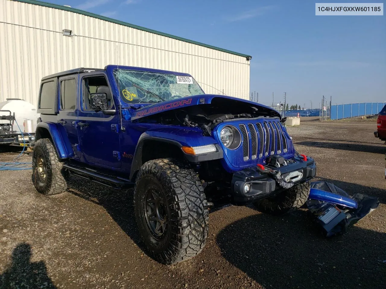 2019 Jeep Wrangler Unlimited Rubicon VIN: 1C4HJXFGXKW601185 Lot: 56762472