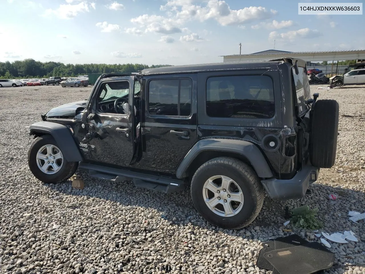 2019 Jeep Wrangler Unlimited Sport VIN: 1C4HJXDNXKW636603 Lot: 66379564