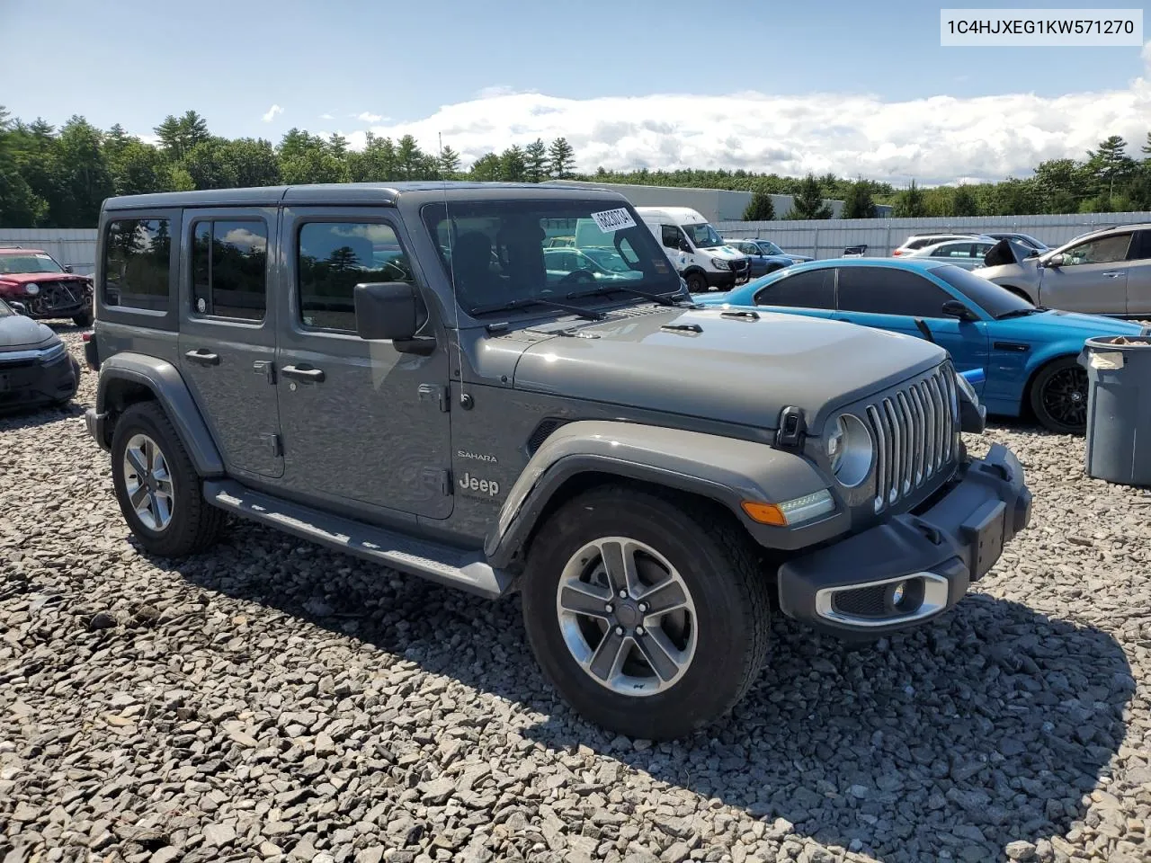 2019 Jeep Wrangler Unlimited Sahara VIN: 1C4HJXEG1KW571270 Lot: 68230734