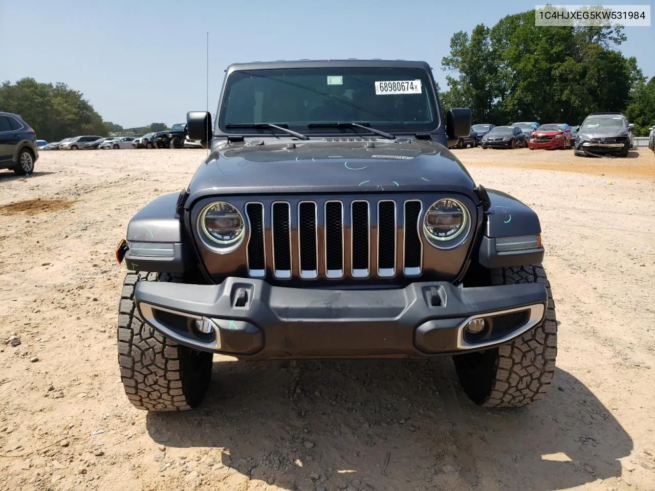 2019 Jeep Wrangler Unlimited Sahara VIN: 1C4HJXEG5KW531984 Lot: 68980674