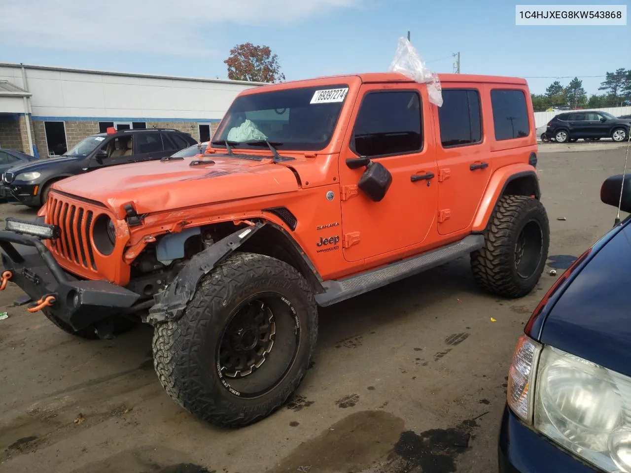 2019 Jeep Wrangler Unlimited Sahara VIN: 1C4HJXEG8KW543868 Lot: 69397274