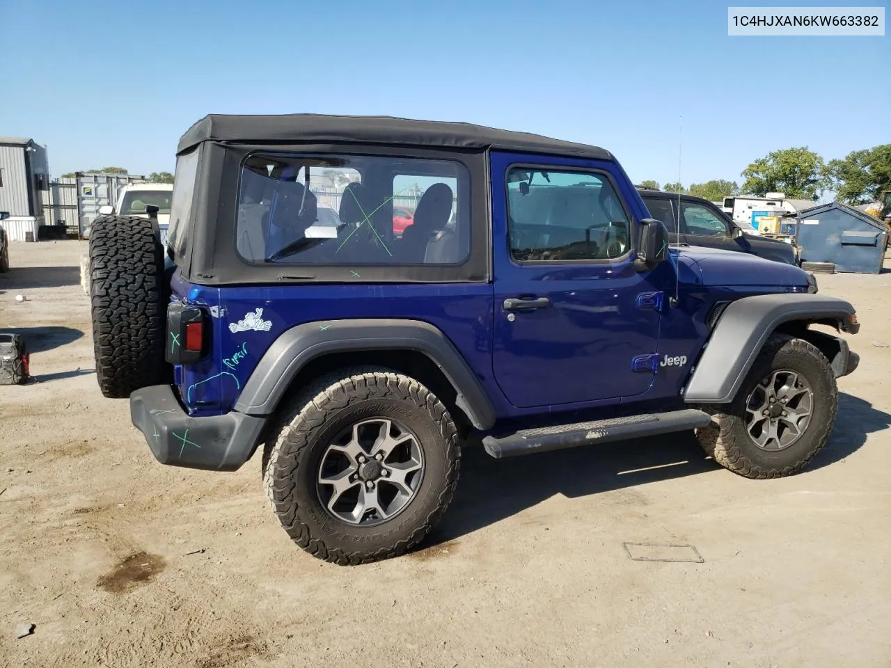 1C4HJXAN6KW663382 2019 Jeep Wrangler Sport