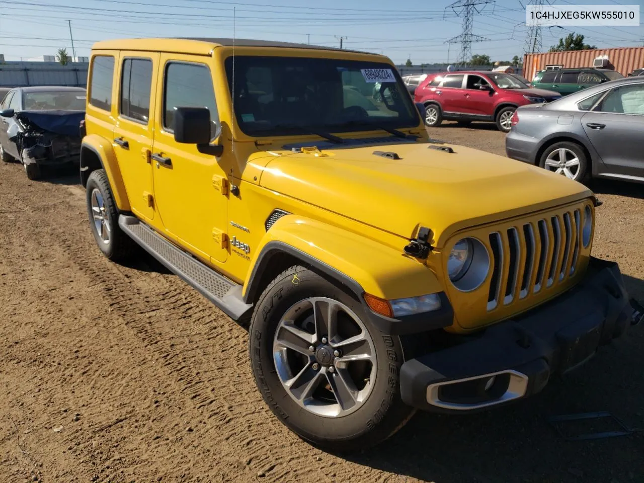 2019 Jeep Wrangler Unlimited Sahara VIN: 1C4HJXEG5KW555010 Lot: 69948224