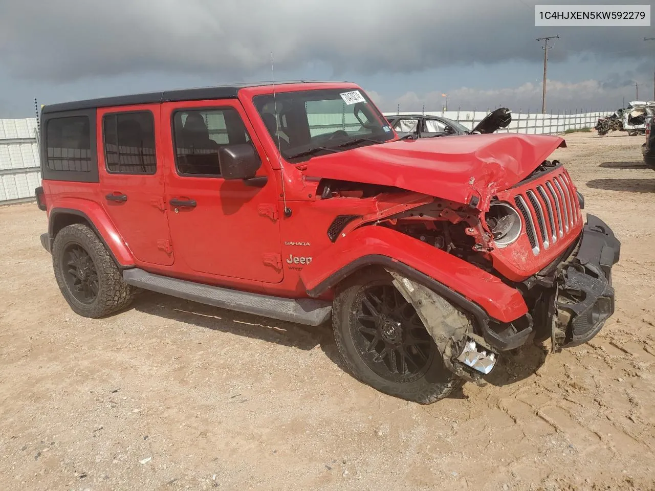 2019 Jeep Wrangler Unlimited Sahara VIN: 1C4HJXEN5KW592279 Lot: 70470274