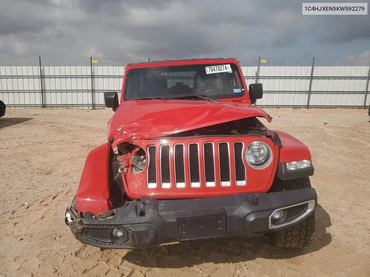 2019 Jeep Wrangler Unlimited Sahara VIN: 1C4HJXEN5KW592279 Lot: 70470274