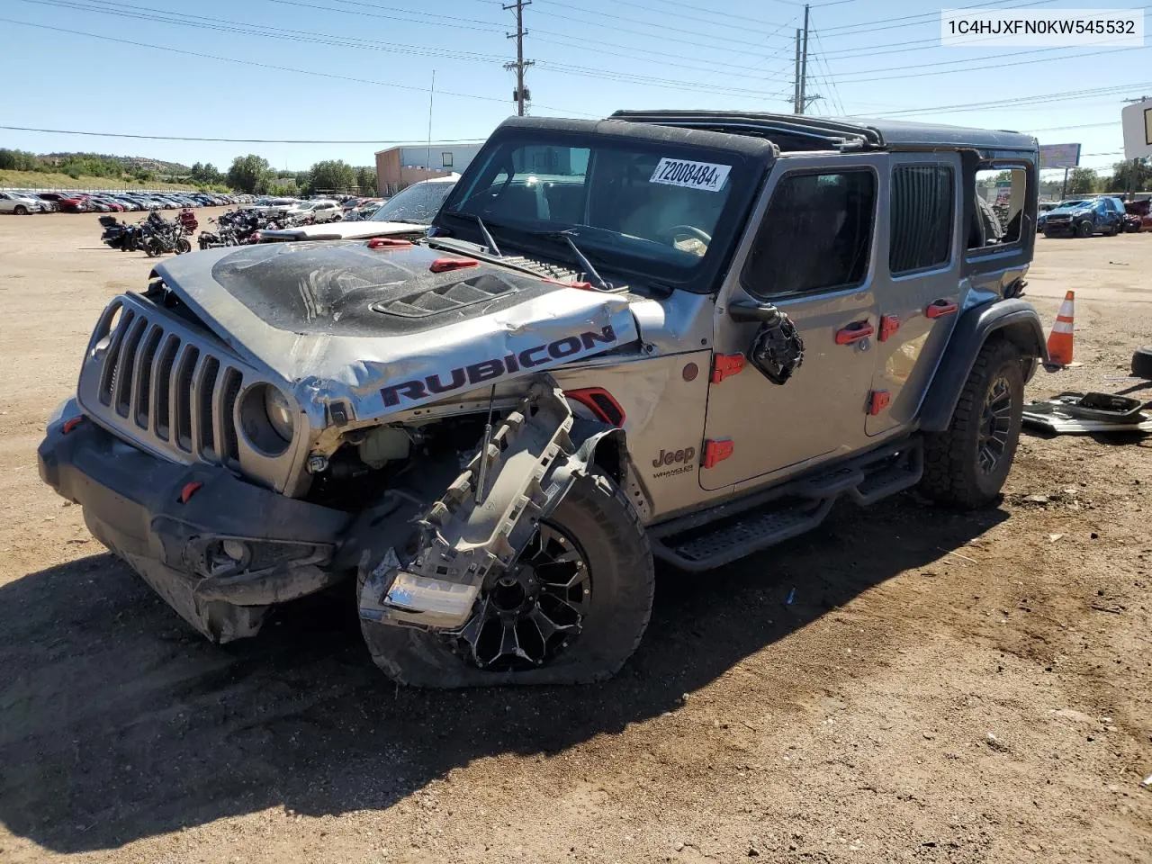 2019 Jeep Wrangler Unlimited Rubicon VIN: 1C4HJXFN0KW545532 Lot: 72008484