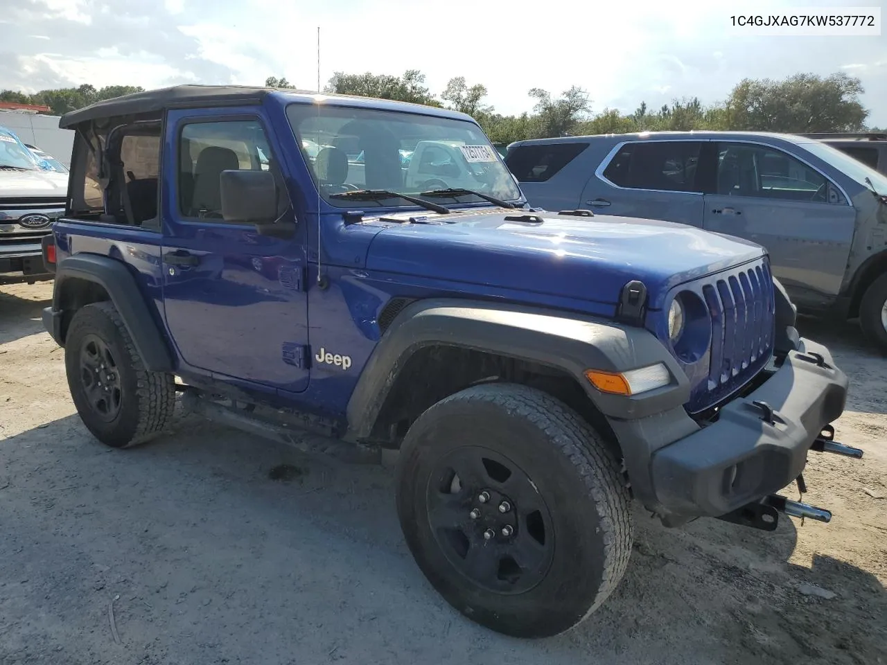 2019 Jeep Wrangler Sport VIN: 1C4GJXAG7KW537772 Lot: 72577754