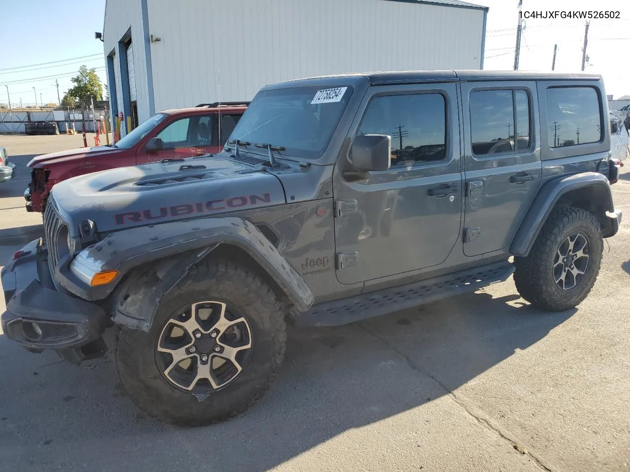 2019 Jeep Wrangler Unlimited Rubicon VIN: 1C4HJXFG4KW526502 Lot: 72758254