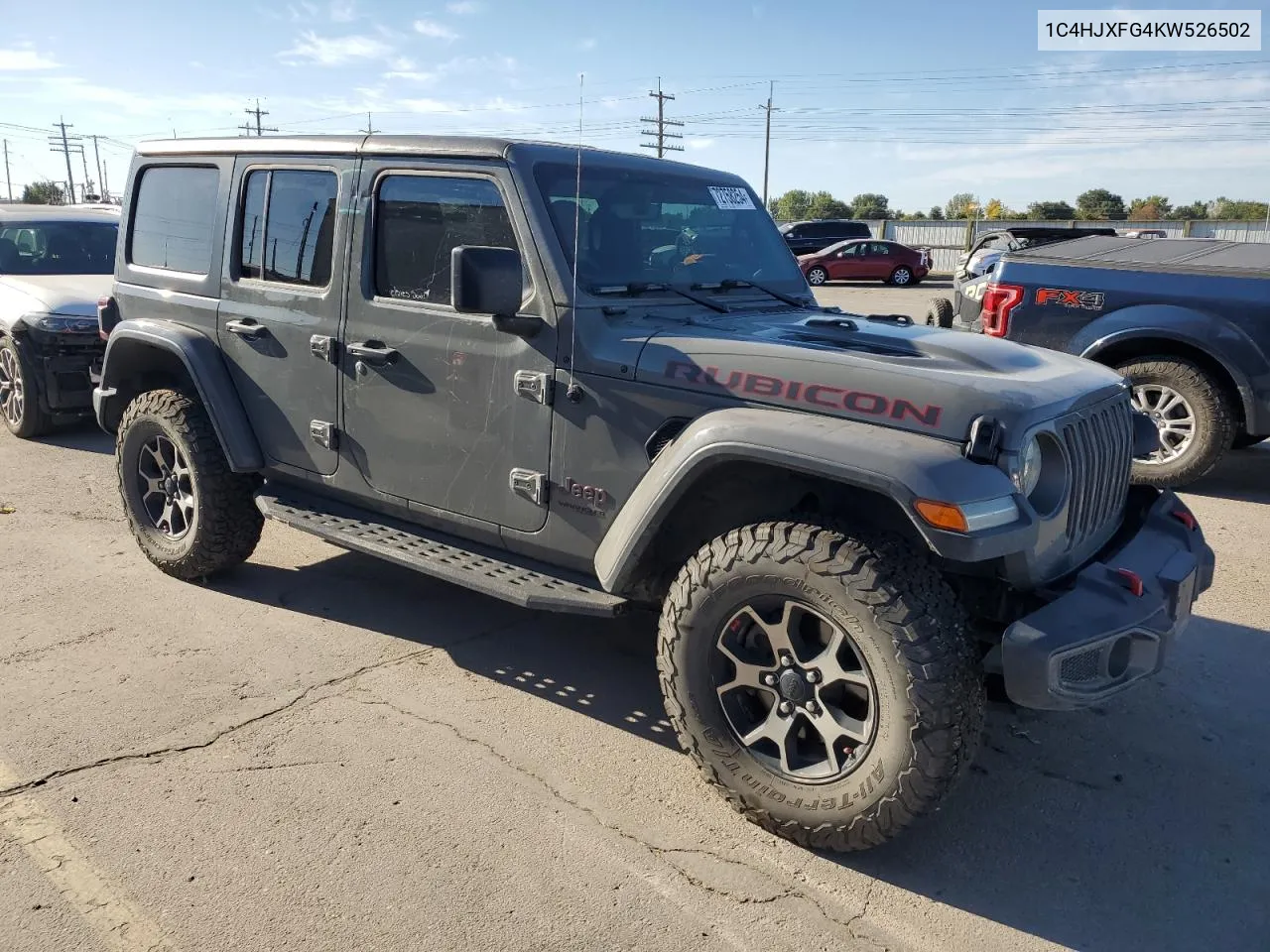 2019 Jeep Wrangler Unlimited Rubicon VIN: 1C4HJXFG4KW526502 Lot: 72758254