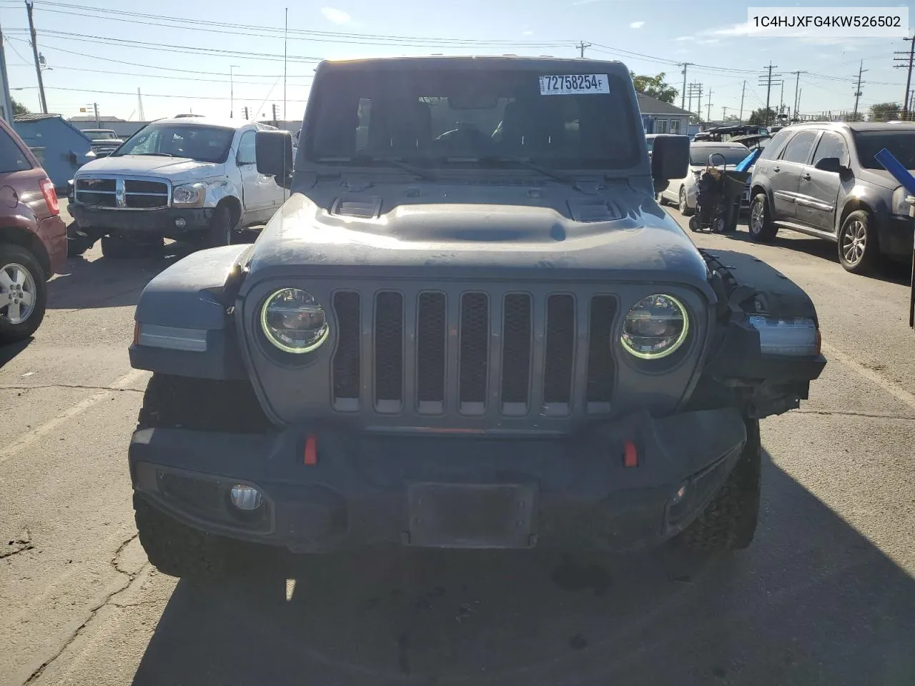 2019 Jeep Wrangler Unlimited Rubicon VIN: 1C4HJXFG4KW526502 Lot: 72758254