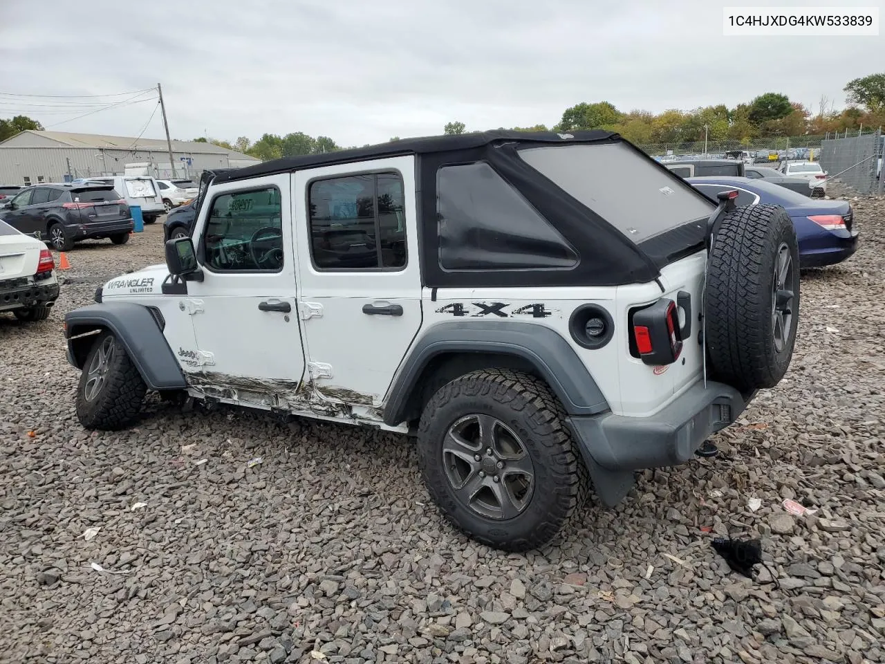 2019 Jeep Wrangler Unlimited Sport VIN: 1C4HJXDG4KW533839 Lot: 72969244