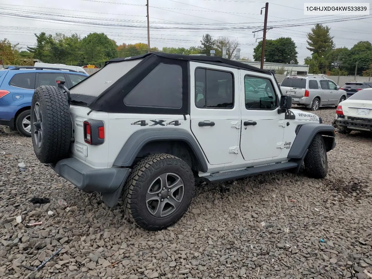 2019 Jeep Wrangler Unlimited Sport VIN: 1C4HJXDG4KW533839 Lot: 72969244