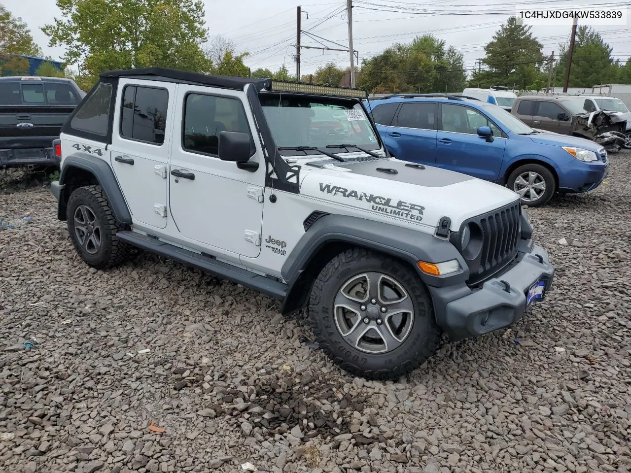 2019 Jeep Wrangler Unlimited Sport VIN: 1C4HJXDG4KW533839 Lot: 72969244