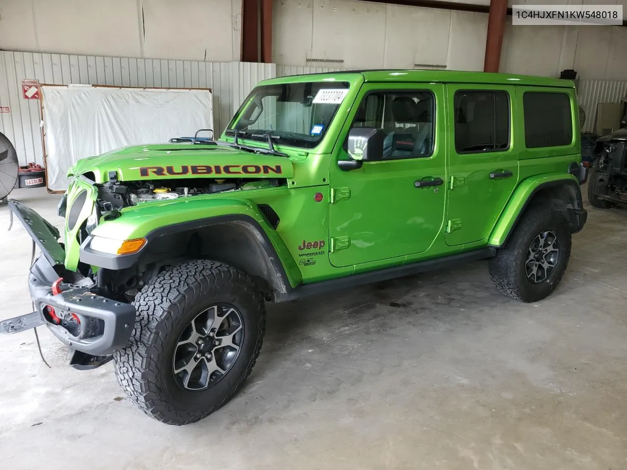 1C4HJXFN1KW548018 2019 Jeep Wrangler Unlimited Rubicon