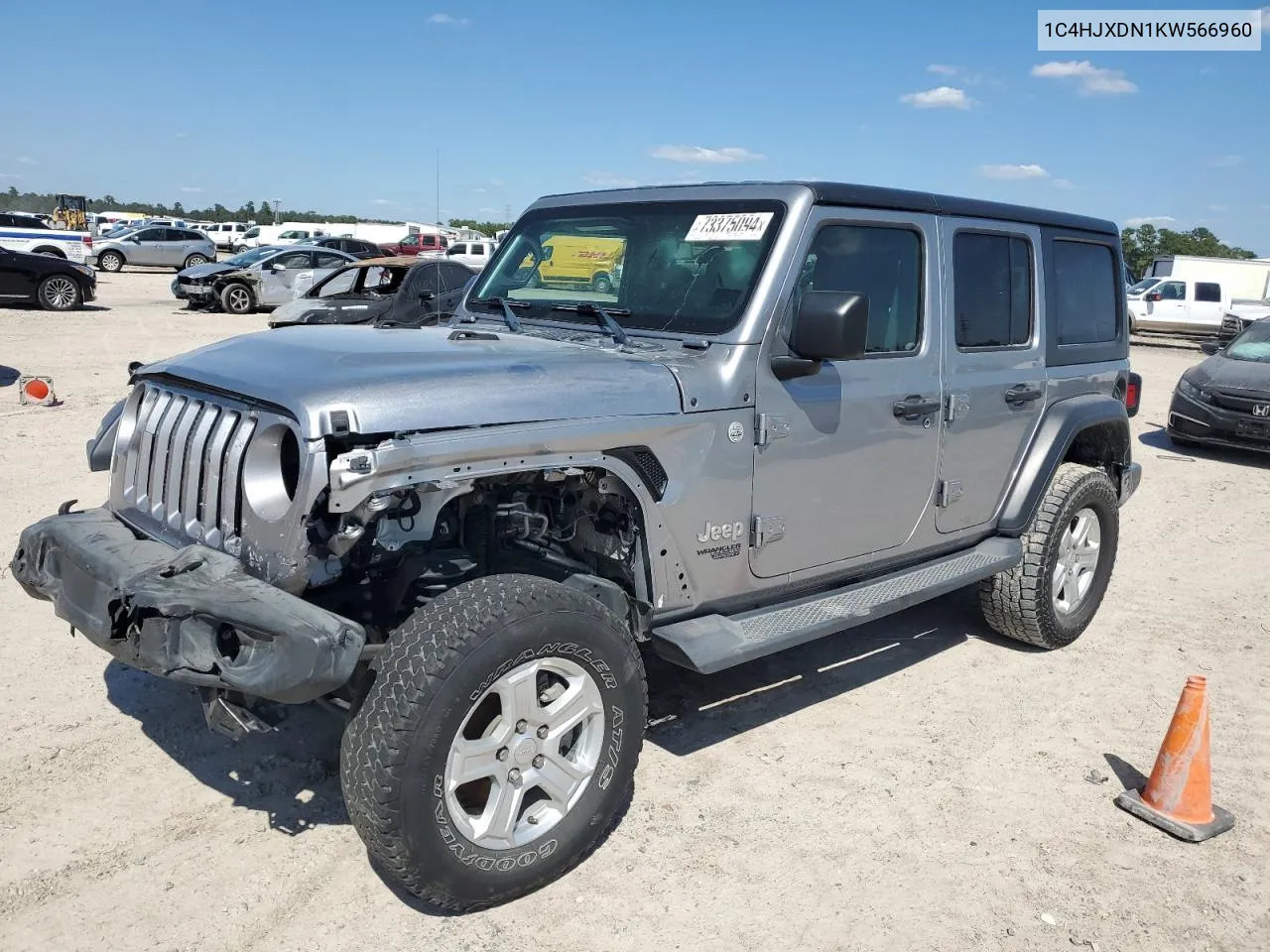 1C4HJXDN1KW566960 2019 Jeep Wrangler Unlimited Sport