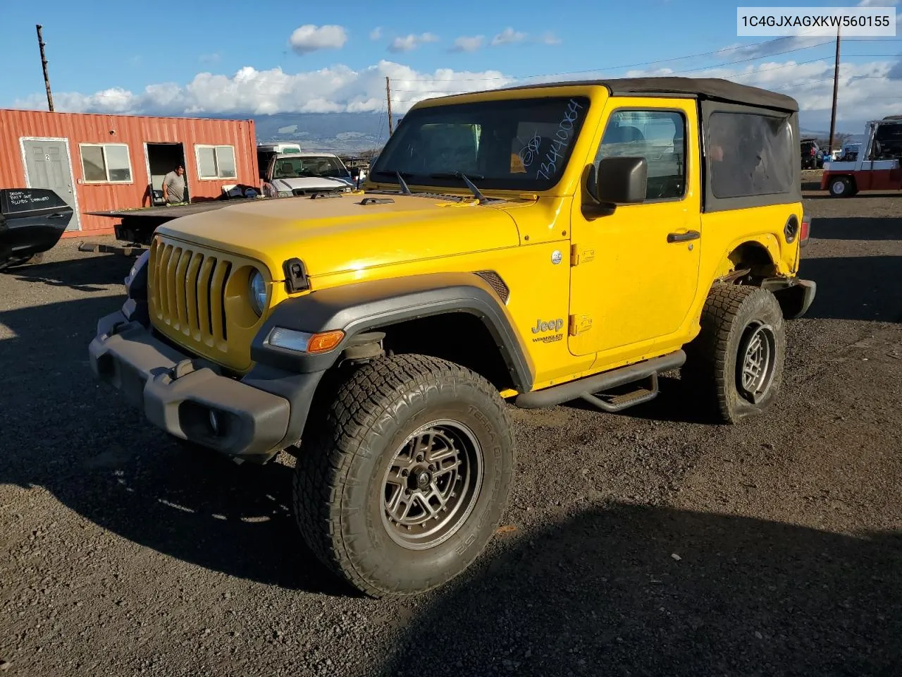 2019 Jeep Wrangler Sport VIN: 1C4GJXAGXKW560155 Lot: 73440064