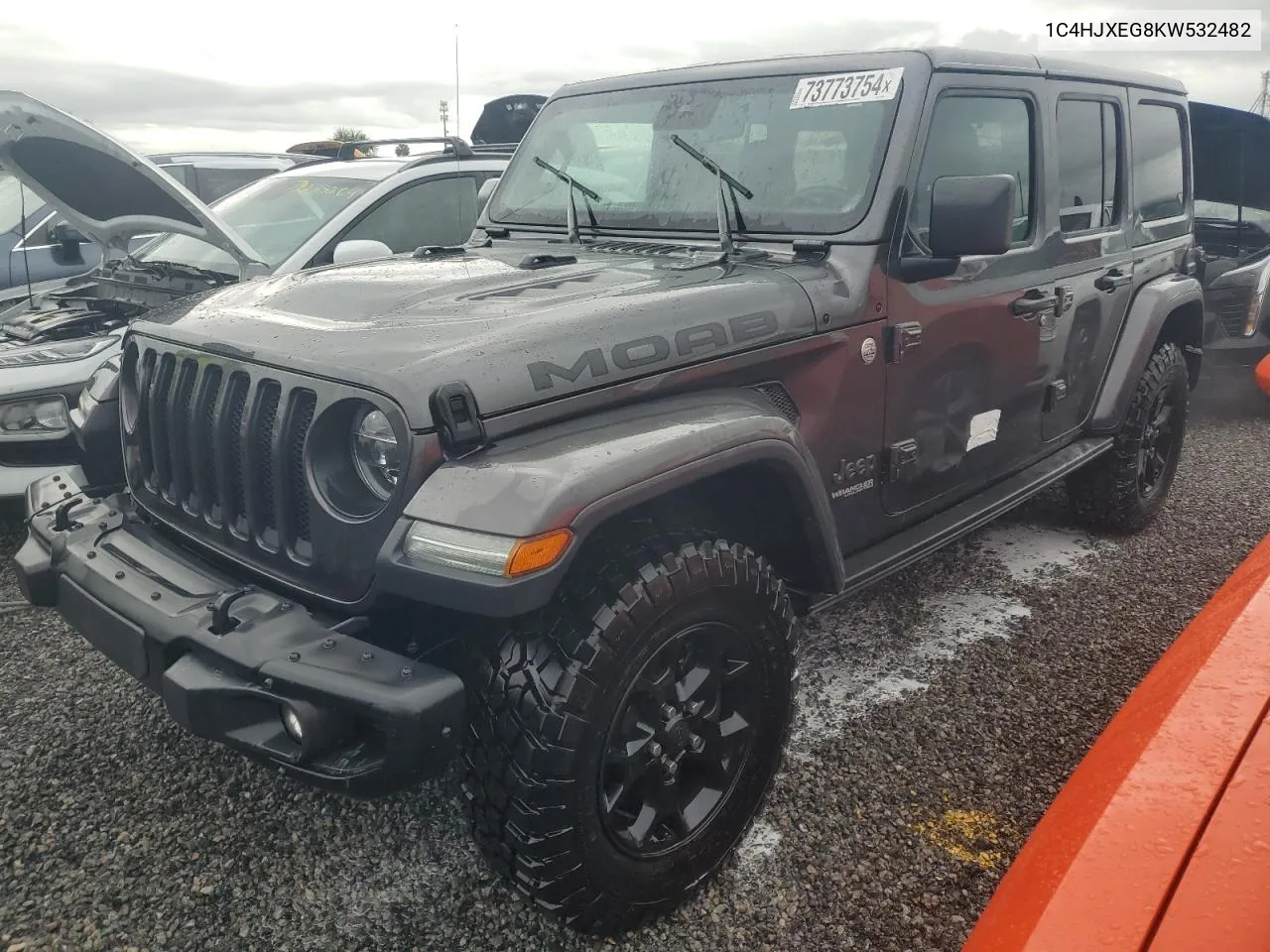 2019 Jeep Wrangler Unlimited Sahara VIN: 1C4HJXEG8KW532482 Lot: 73773754