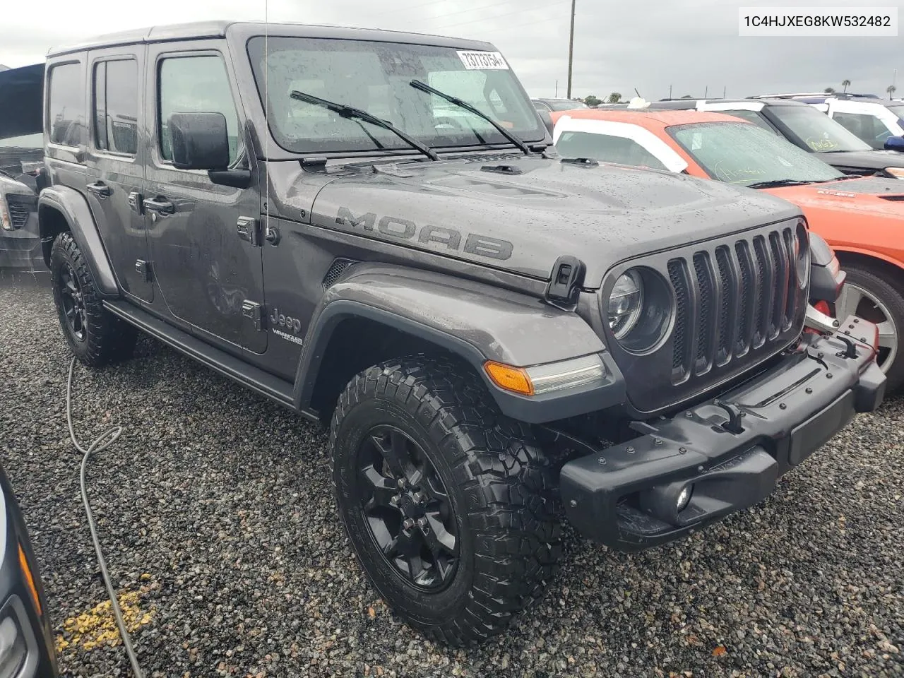 2019 Jeep Wrangler Unlimited Sahara VIN: 1C4HJXEG8KW532482 Lot: 73773754