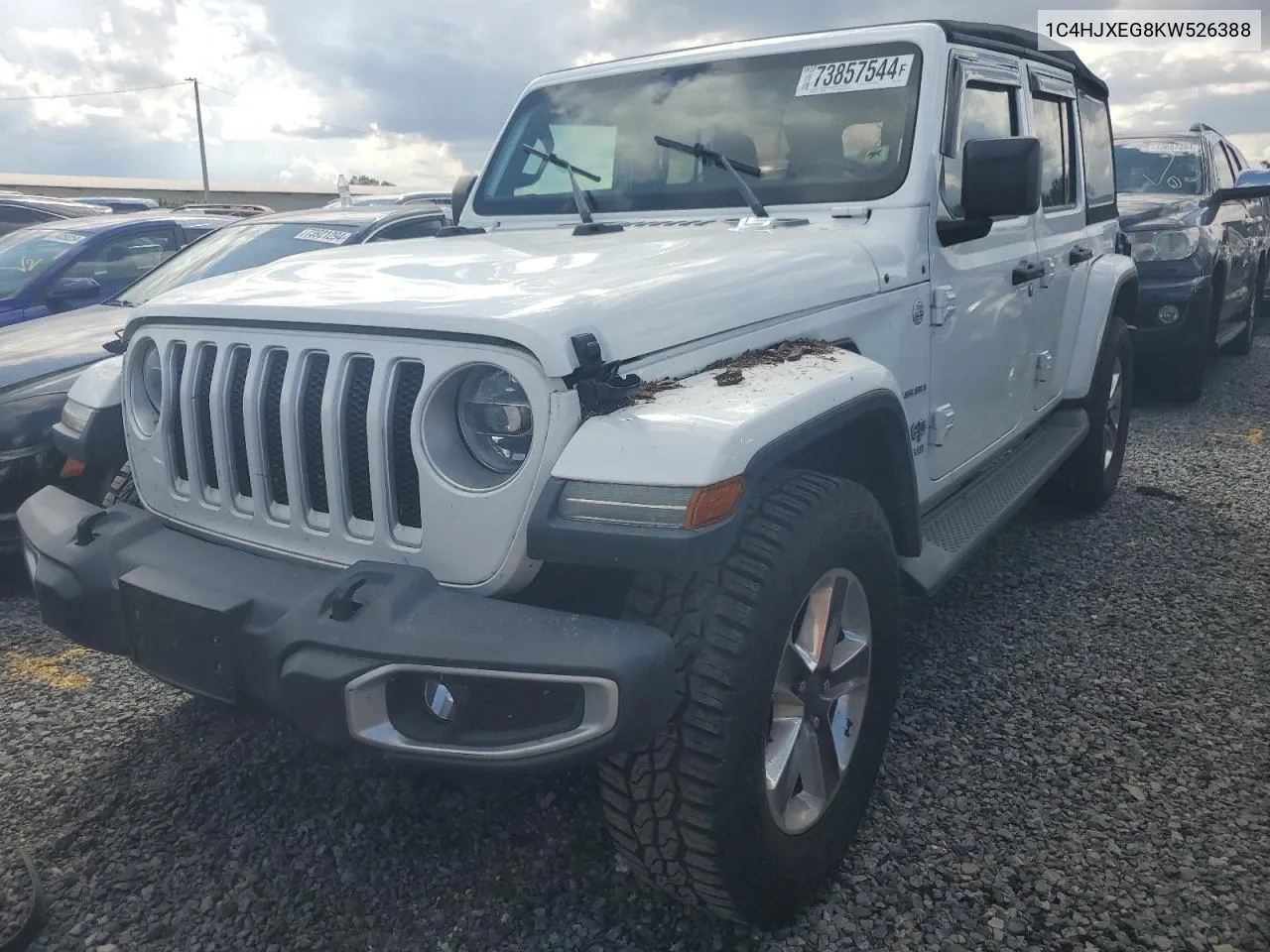 2019 Jeep Wrangler Unlimited Sahara VIN: 1C4HJXEG8KW526388 Lot: 73857544