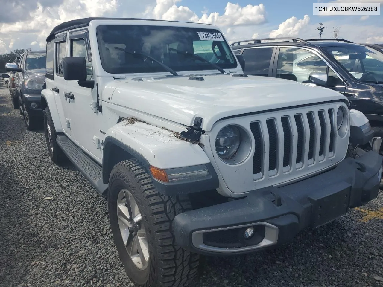 2019 Jeep Wrangler Unlimited Sahara VIN: 1C4HJXEG8KW526388 Lot: 73857544