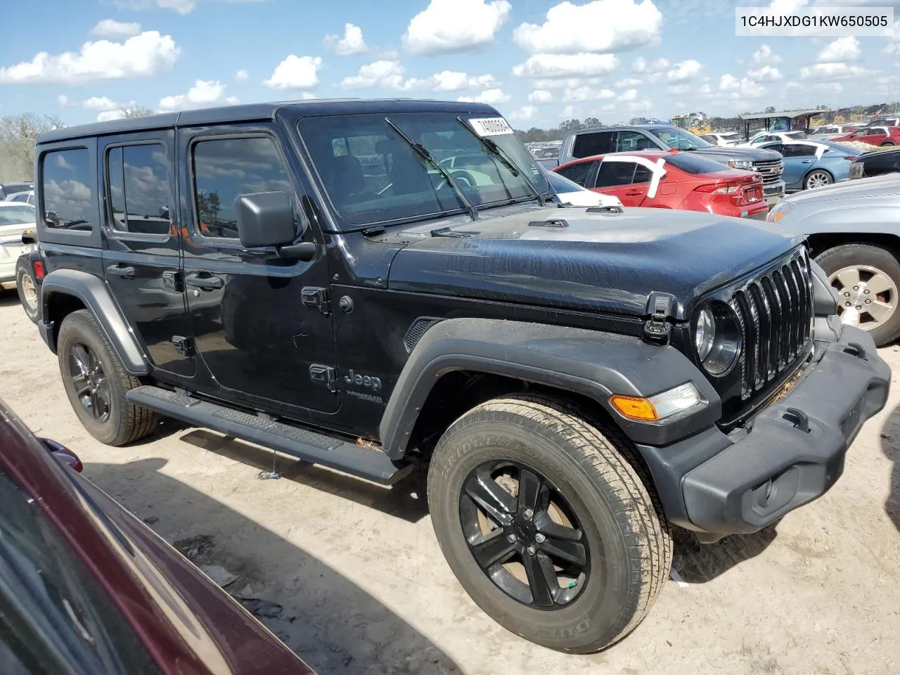 2019 Jeep Wrangler Unlimited Sport VIN: 1C4HJXDG1KW650505 Lot: 74000684