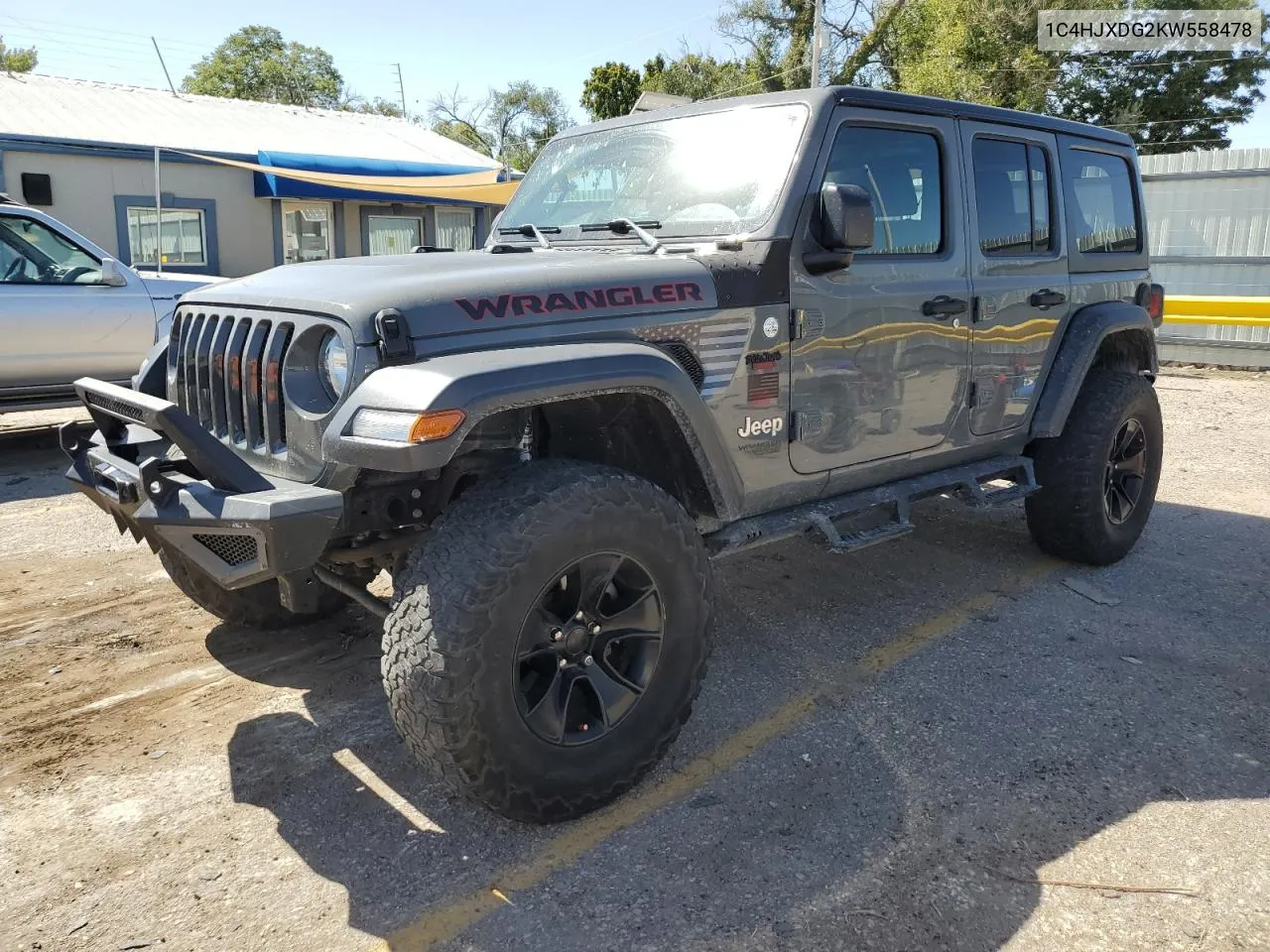 2019 Jeep Wrangler Unlimited Sport VIN: 1C4HJXDG2KW558478 Lot: 74006514