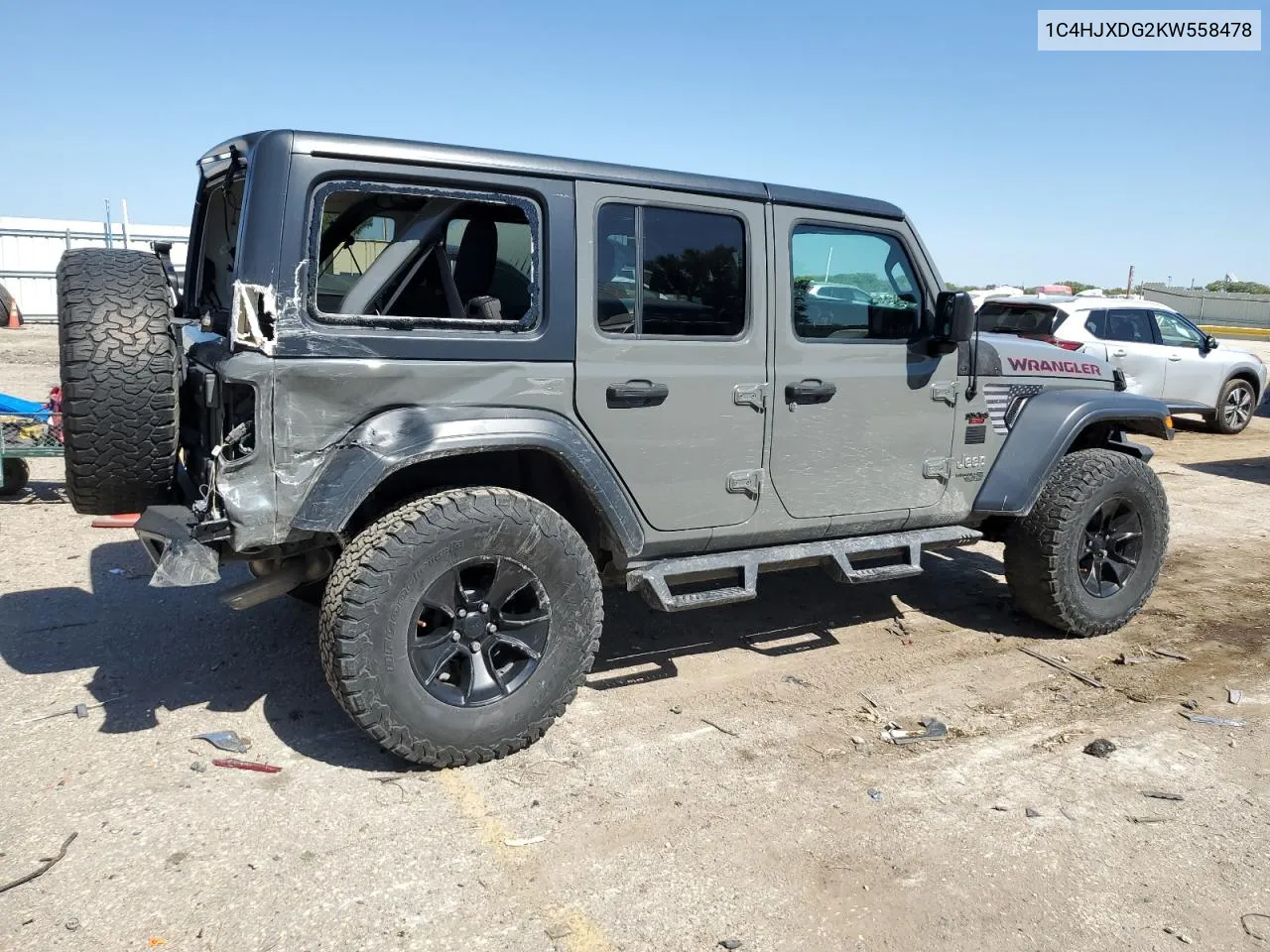 2019 Jeep Wrangler Unlimited Sport VIN: 1C4HJXDG2KW558478 Lot: 74006514