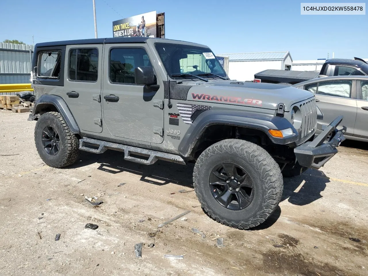 2019 Jeep Wrangler Unlimited Sport VIN: 1C4HJXDG2KW558478 Lot: 74006514