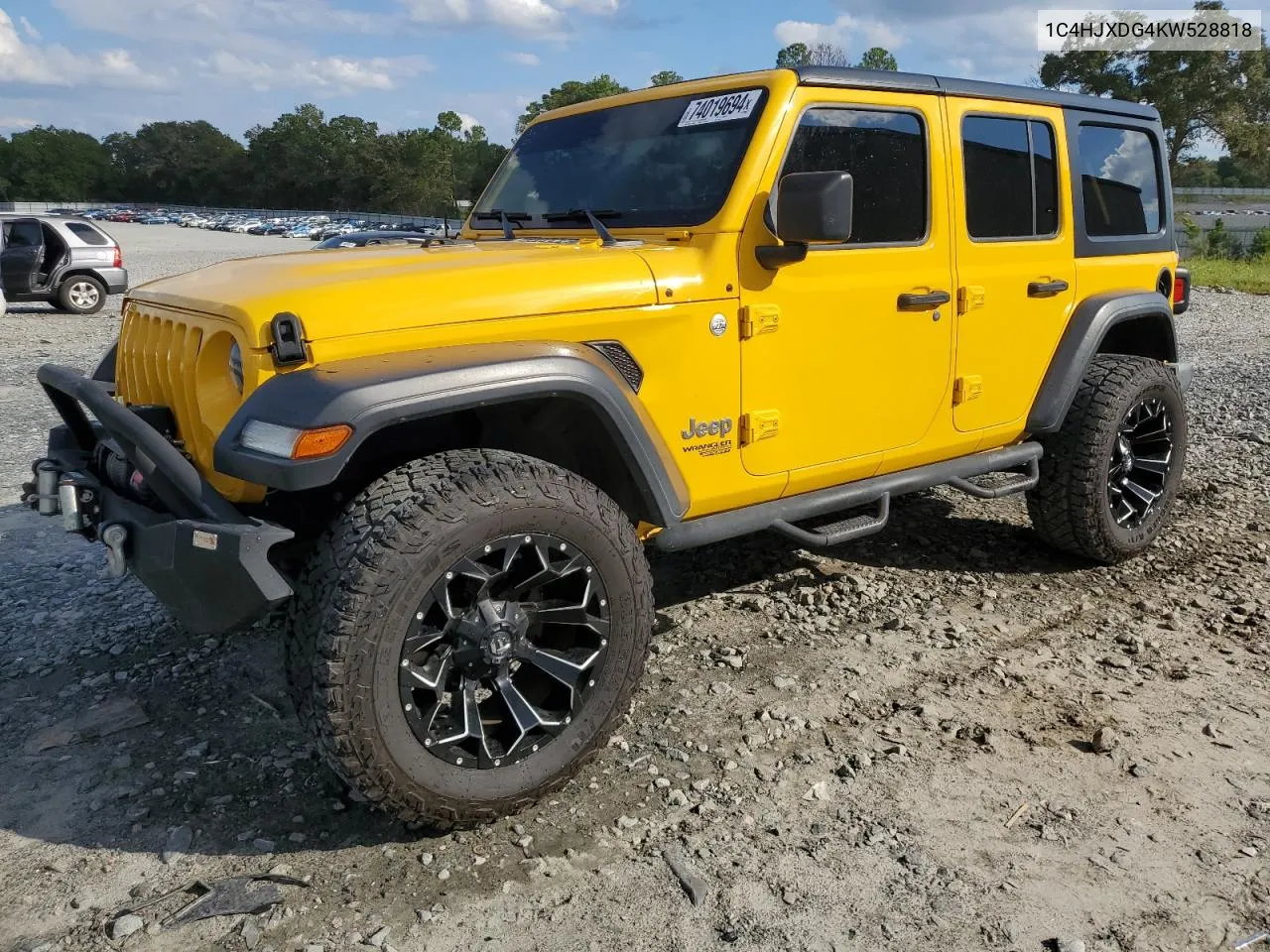 2019 Jeep Wrangler Unlimited Sport VIN: 1C4HJXDG4KW528818 Lot: 74019694