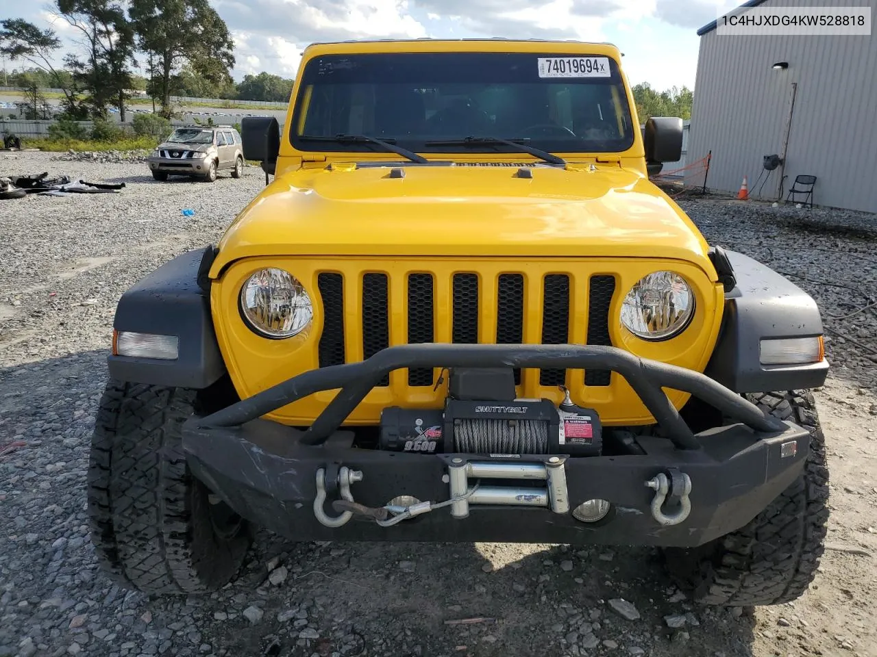 2019 Jeep Wrangler Unlimited Sport VIN: 1C4HJXDG4KW528818 Lot: 74019694