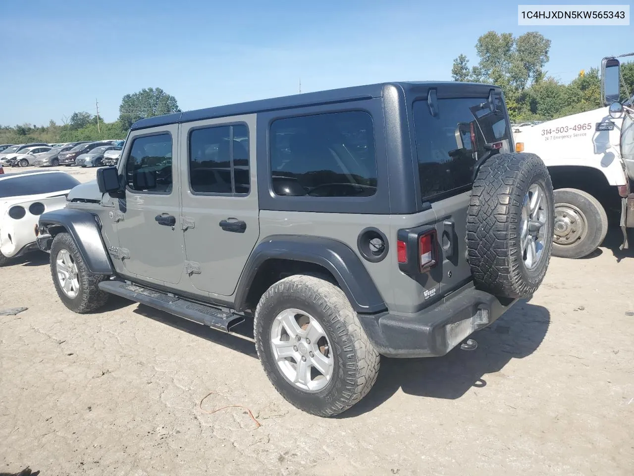 2019 Jeep Wrangler Unlimited Sport VIN: 1C4HJXDN5KW565343 Lot: 74072594