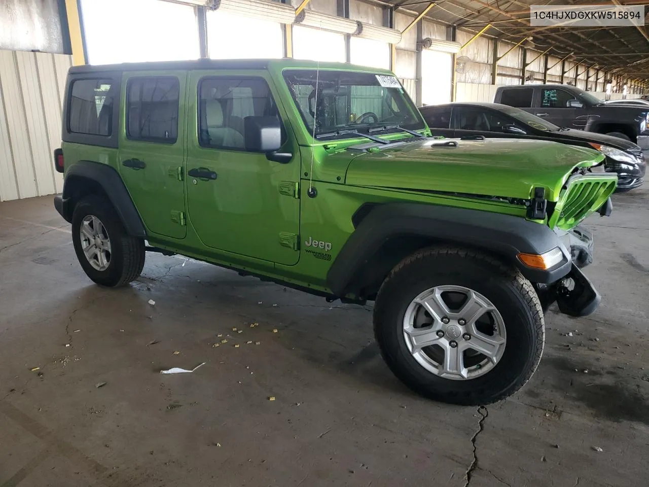 2019 Jeep Wrangler Unlimited Sport VIN: 1C4HJXDGXKW515894 Lot: 74175494