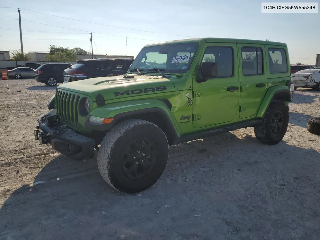 2019 Jeep Wrangler Unlimited Sahara VIN: 1C4HJXEG5KW555248 Lot: 74673154