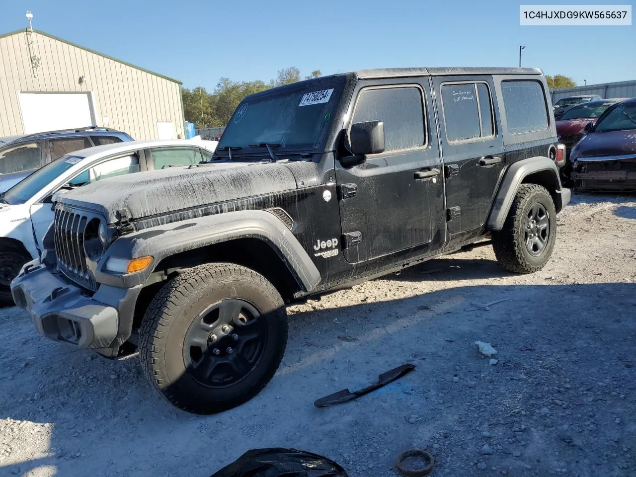 2019 Jeep Wrangler Unlimited Sport VIN: 1C4HJXDG9KW565637 Lot: 74758254